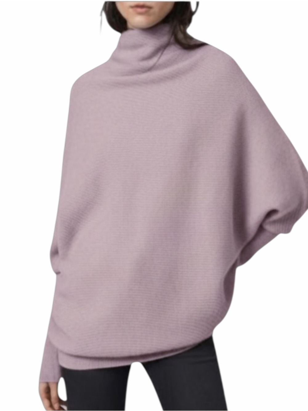 AllSaints Ridley Wool Cashmere Neck Dolman  Lavender Size L